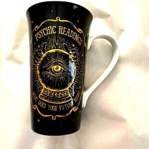 Coventry Designers Choice Psychic Crystal Ball Black Gold Tall Flare Coffee Cup